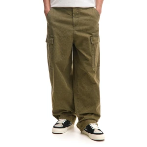 Cropp - Spodnie baggy cargo z efektem sprania - zielony