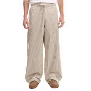 Cropp - Spodnie baggy w beżowe paski - beżowy