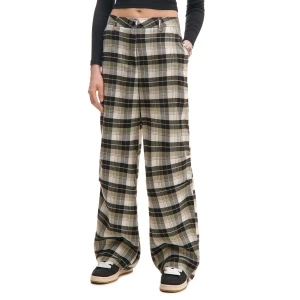 Cropp - Spodnie baggy w kratę - szary