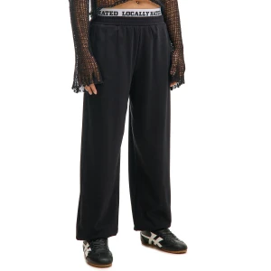 Cropp - Spodnie dresowe z napisem na gumce - czarny