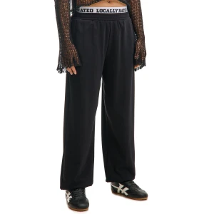 Cropp - Spodnie dresowe z napisem na gumce - czarny