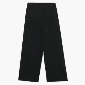 Cropp - Spodnie wide leg z efektem sprania PETITE - czarny