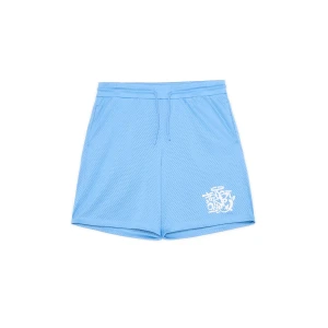 Cropp - Sportowe błękitne spodenki z nadrukiem - błękitny