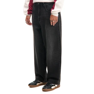 Cropp - Sprane czarne jeansy super baggy - czarny
