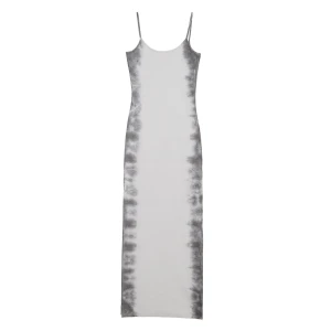 Cropp - Sukienka maxi z nadrukiem po bokach - jasny szary