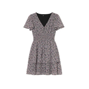 Cropp - Sukienka mini w kwiaty - niebieski