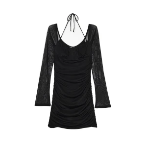 Cropp - Sukienka mini z dekoracyjnym wiązaniem na szyi - czarny