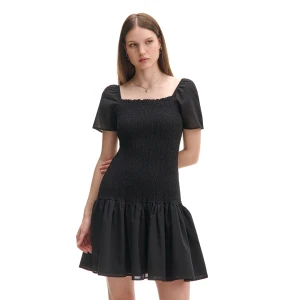 Cropp - Sukienka mini z elastyczną talią - czarny