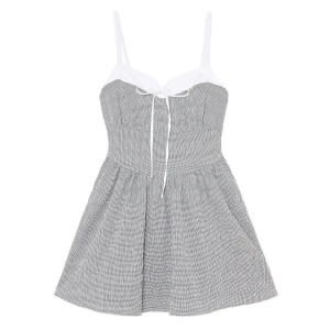 Cropp - Sukienka mini z elastycznymi ramiączkami - szary