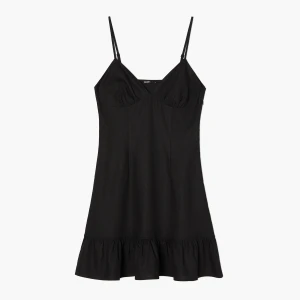 Cropp - Sukienka mini z wiskozą i lnem - czarny