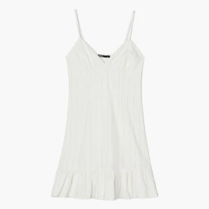 Cropp - Sukienka mini z wiskozą i lnem - kremowy