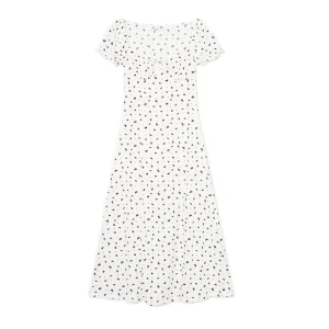 Cropp - Sukienka z kontrastowym nadrukiem wstążek - kremowy