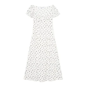 Cropp - Sukienka z kontrastowym nadrukiem wstążek - kremowy