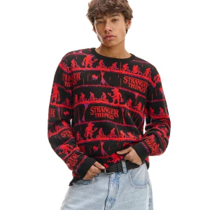 Cropp - Sweter Stranger Things - czarny