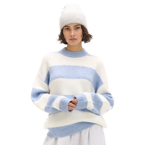 Cropp - Sweter w błękitno-białe paski - błękitny