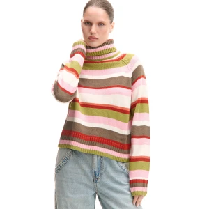 Cropp - Sweter w kolorowe paski - wielobarwny
