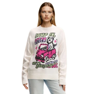 Cropp - Sweter z fantazyjnym nadrukiem - wielobarwny