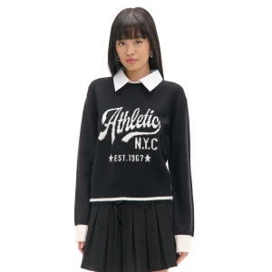 Cropp - Sweter z odpinanym kołnierzykiem - czarny