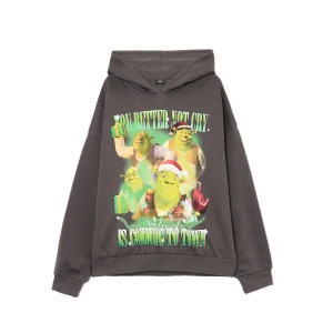 Cropp - Świąteczna bluza z kapturem Shrek - szary