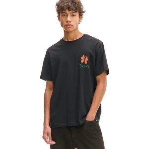 Cropp - Świąteczna czarna koszulka z pierniczkiem - czarny