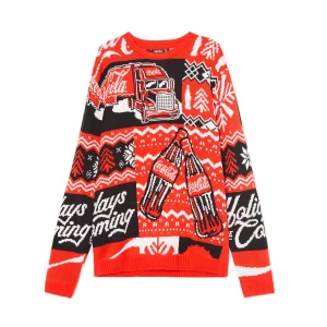 Cropp - Świąteczny sweter Coca-cola - czerwony