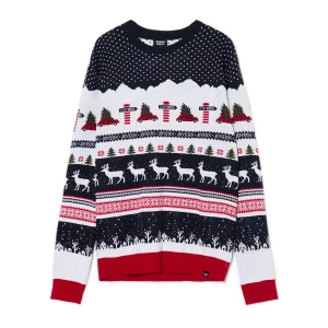 Cropp - Świąteczny sweter - granatowy