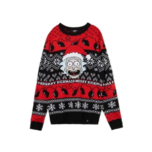 Cropp - Świąteczny sweter Rick and Morty - czerwony