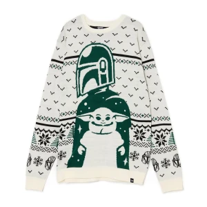 Cropp - Świąteczny sweter The Mandalorian - kremowy