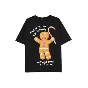 Zdjęcie produktu Cropp - Świąteczny T-shirt z Ciastkiem UNISEX - czarny