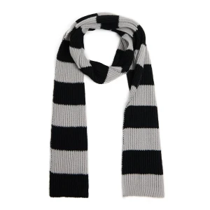 Cropp - Szalik w szaro-czarne paski - szary