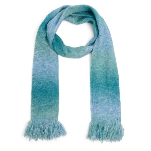 Cropp - Szalik z frędzlami z domieszką wełny - niebieski