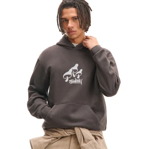 Cropp - Szara bluza hoodie z autorskim nadrukiem - szary