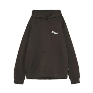 Cropp - Szara bluza hoodie z brandowym haftem - szary