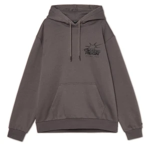 Cropp - Szara bluza hoodie z motywem chaosu - szary