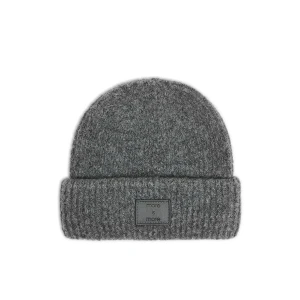 Cropp - Szara czapka beanie z naszywką - szary