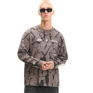 Cropp - Szara koszulka longsleeve boxy - szary