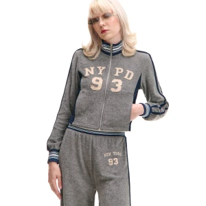 Cropp - Szara rozpinana bluza ze stójką - jasny szary