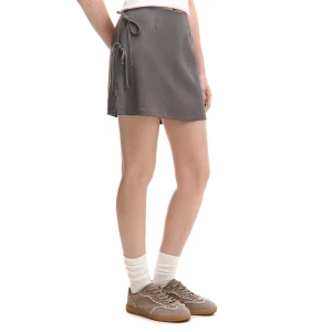 Cropp - Szara spódniczka mini z wiązaniami - szary