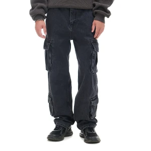 Cropp - Szare baggy z kieszeniami cargo - szary