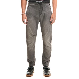 Cropp - Szare denimowe joggery o sportowym fasonie - szary