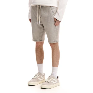 Cropp - Szare jeansowe szorty jogger - jasny szary