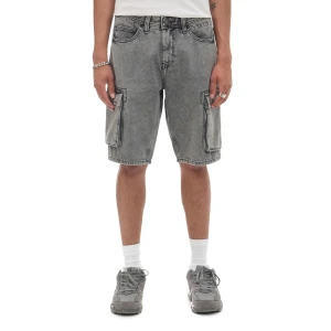 Cropp - Szare jeansowe szorty z efektem sprania - jasny szary