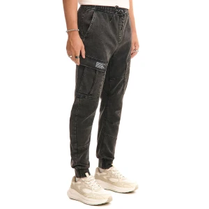 Cropp - Szare jeansy jogger z kieszeniami cargo - szary