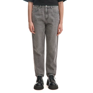 Cropp - Szare jeansy mom z efektem sprania - szary