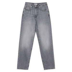 Cropp - Szare jeansy mom z wysokim stanem - szary