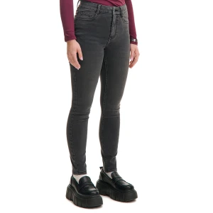 Cropp - Szare jeansy skinny regular acid wash - szary