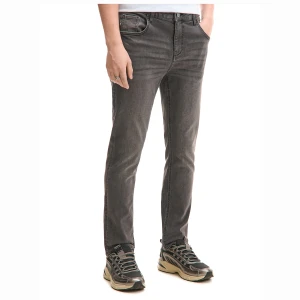 Cropp - Szare jeansy skinny z efektem sprania - szary