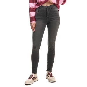 Cropp - Szare jeansy skinny z kieszeniami - szary