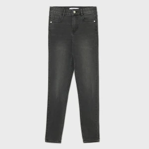 Cropp - Szare jeansy skinny z kieszeniami - szary