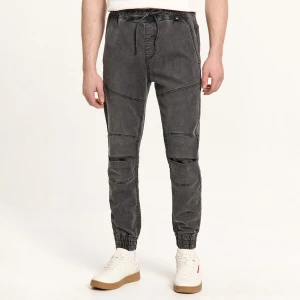 Cropp - Szare jeansy slim jogger - szary